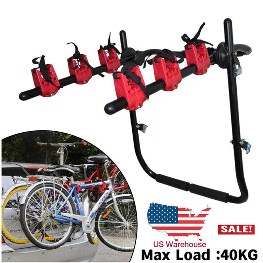 Bicycle and Car U-Rack: Trunk Mount for 3 Bikes, Sturdy Suspension, Rack Holder Stand – Ideal SUV Rear Bike Carrier